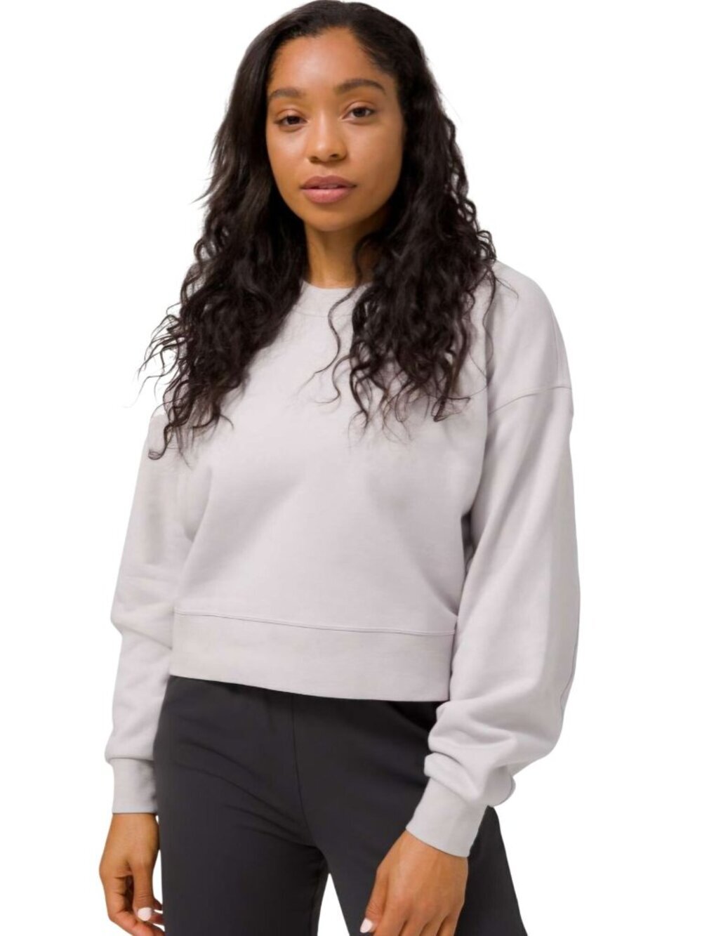 Lululemon Perfectly Oversized Crop Crew Chrome Size 12